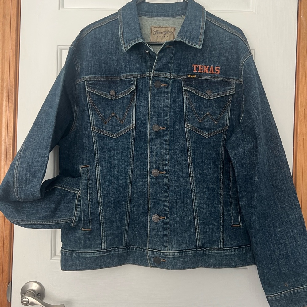 Retro wrangler men’s denim coat, Texas Longhorns